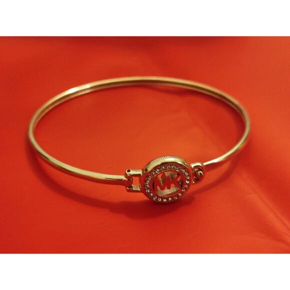 Set Of 3 Bracelet Michael Kors Logo Rose Gold & Dusty Rose Enamel Bangle‎ - Picture 12 of 13